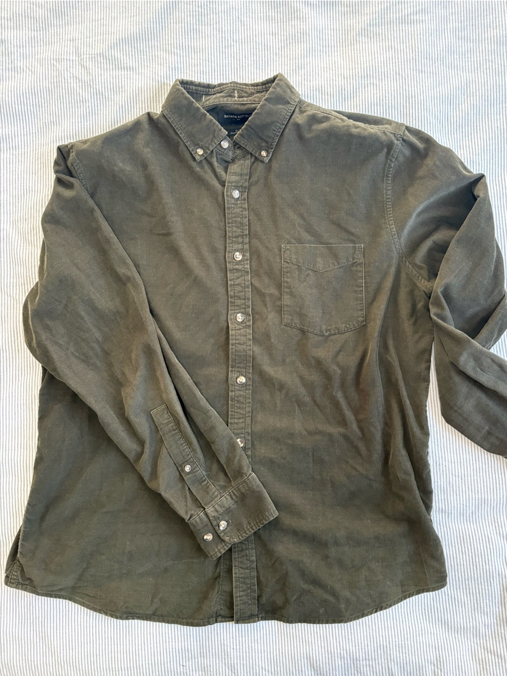Banana Republic Olive Green Button-Down Shirt